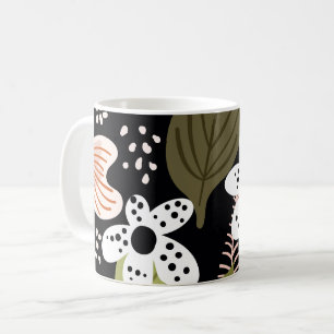 Modern Pretty Foliage Floral Pattern Coffee Mug