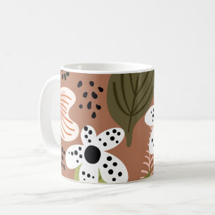 Modern Pretty Foliage Floral Pattern Coffee Mug