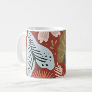 Modern Pretty Foliage Floral Pattern Coffee Mug