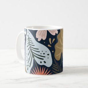 Modern Pretty Foliage Floral Pattern Coffee Mug