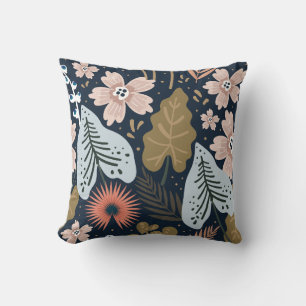 Modern Pretty Foliage Floral Pattern Cushion