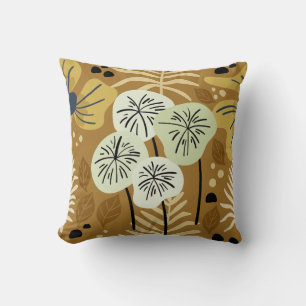 Modern Pretty Foliage Floral Pattern Cushion