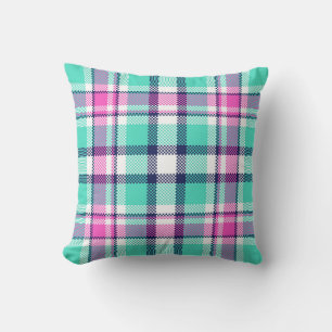 Modern Pretty Preppy Girly Chic Tartan Pattern Cushion