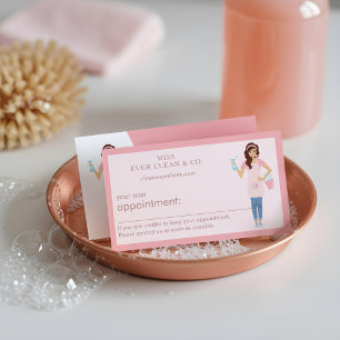 Modern Pretty Woman Cleaning & Maid Services Appointment Card