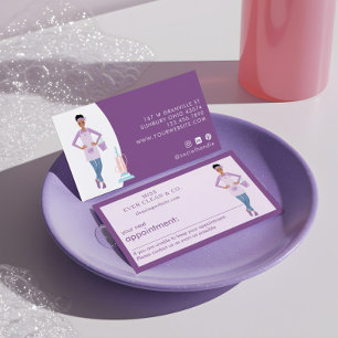Modern Pretty Woman Cleaning & Maid Services Appointment Card