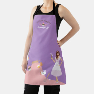 Modern Pretty Woman Sweet Bakery Services Purple Apron