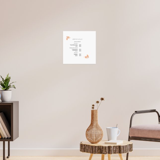 Modern, price list Poster (Living Room 3)