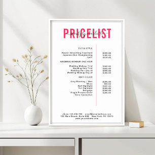 Modern,  price list Poster