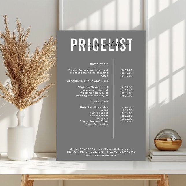 Modern,  price list Poster (Creator Uploaded)