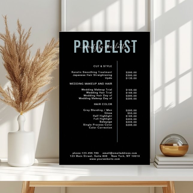 Modern,  price list Poster (Creator Uploaded)