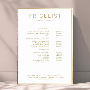 Modern, price list Poster