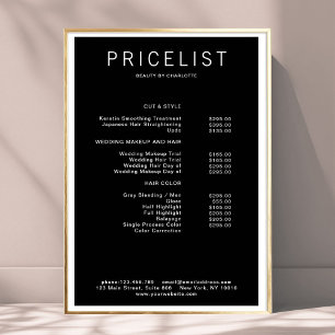 Modern,  price list Poster