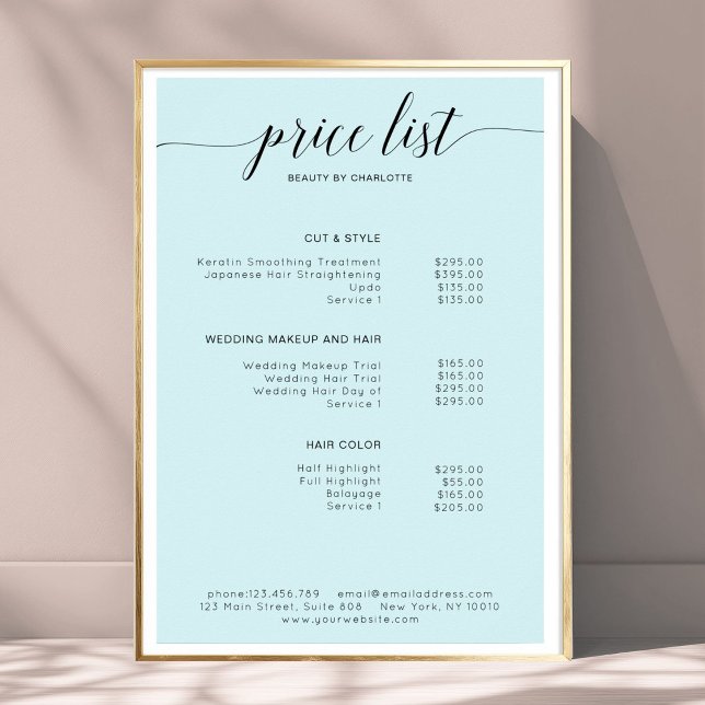 Modern,  price list Poster (Modern, price list Poster)
