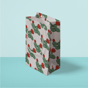 Modern Prickly Pear Cactus Small Gift Bag
