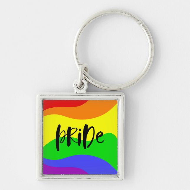 Modern Pride Rainbow Key Ring (Front)
