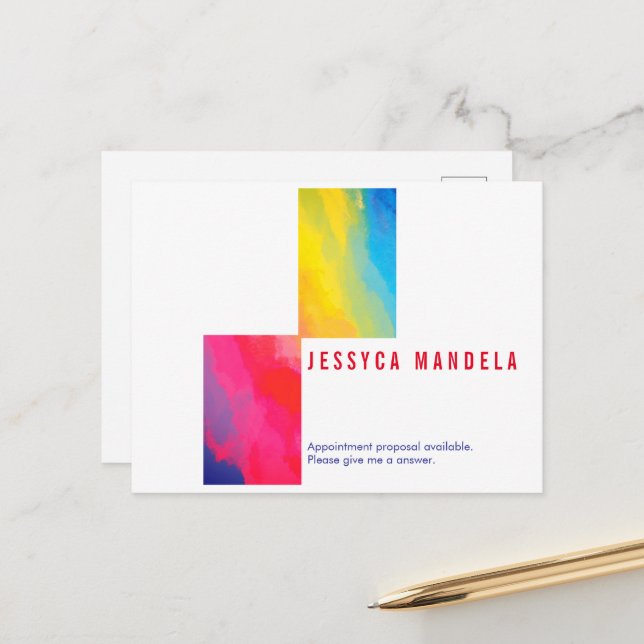 Modern pride rainbow postcard (Front/Back In Situ)