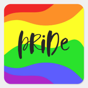 Modern Pride Rainbow Square Sticker