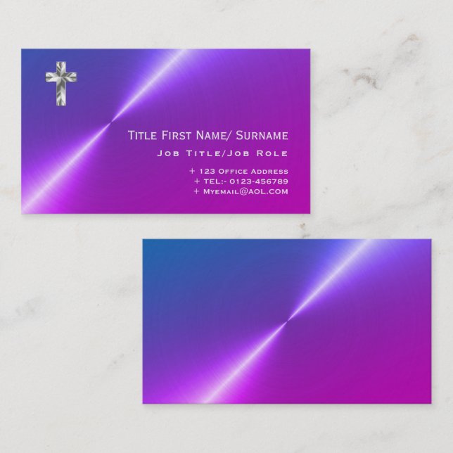 Modern Priest Pastor Minister Clergy Faith Church Business Card (Front/Back)