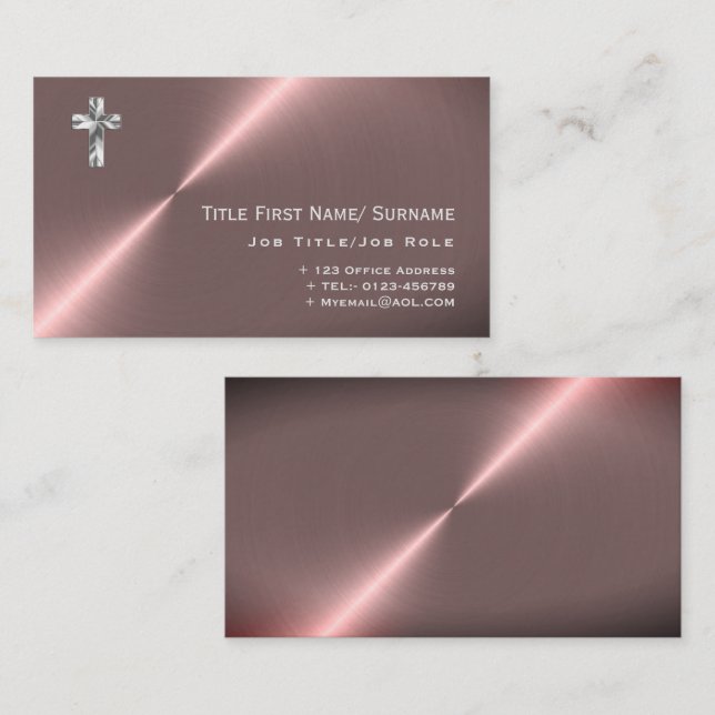 Modern Priest Pastor Minister Deacon Clergy Faith Business Card (Front/Back)