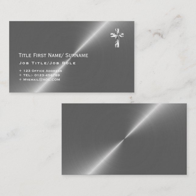 Modern Priest Pastor Minister Deacon Clergy Faith Business Card (Front/Back)