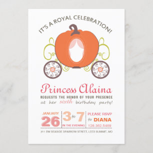 Modern Princess Pumpkin Carriage Invitation