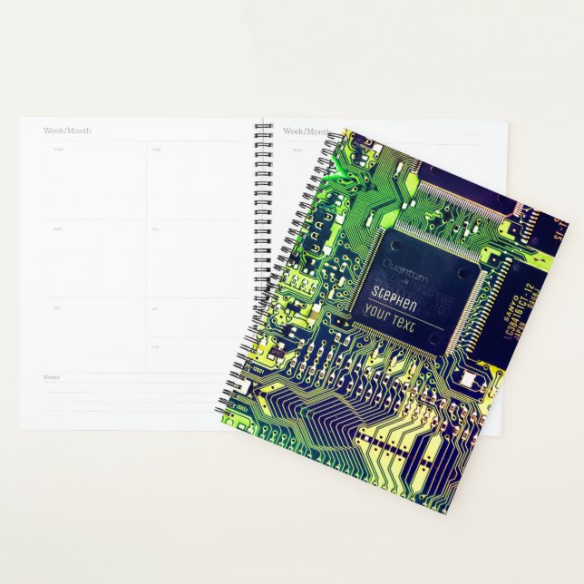 Modern Printed Circuit Board Design Add Name Geeky Planner (Display)