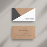 Modern Printed Kraft Paper Grey White Geometric Business Card<br><div class="desc">Modern elegant business card template with PRINTED kraft paper background and grey/white triangles. Elegant and cool design. Perfect for interior designer,  designer,  home decoration related professionals,  consultant and more.</div>