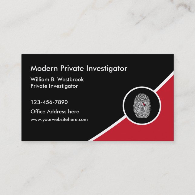 Modern Private Investigator Business Card (Front)