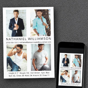 Modern Pro Model Actor 4 Photos Comp Card