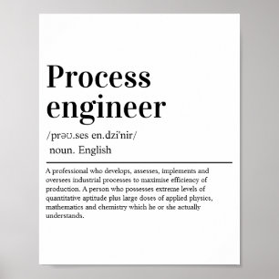 Modern Process Engineer Funny Dictionary Definitio Poster