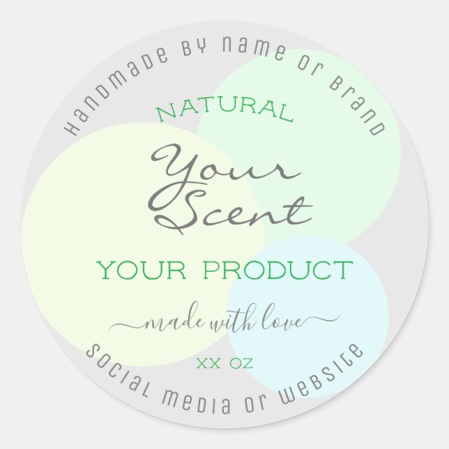 Modern Product Packaging Label with Pastel Circles (Front)