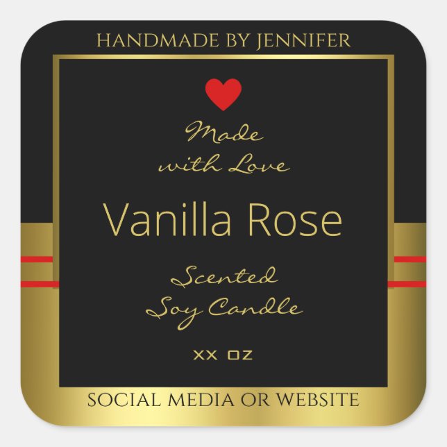 Modern Product Packaging Labels Black and Gold (Front)