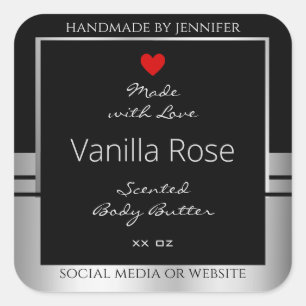 Modern Product Packaging Labels Black and Silver