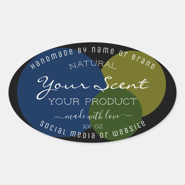 Modern Product Packaging Labels Black Blue Green (Front)