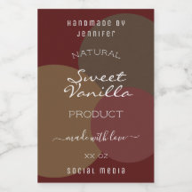 Modern Product Packaging Labels Dark Red and Brown