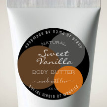 Modern Product Packaging Labels Orange Circles