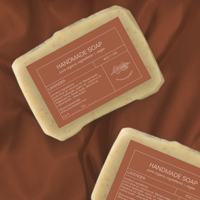 Modern Product Terracotta Cosmetic Soap Label (Creator Uploaded)