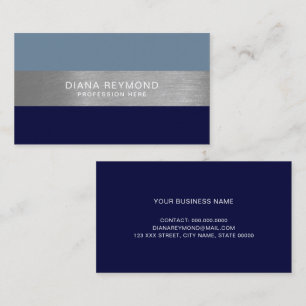 Modern Prof.  Grayish 2-Tone Blue Stripes  Business Card