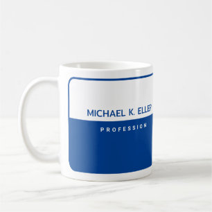 Modern Profession Half-Blue Coffee Mug with Name