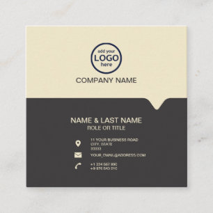 Modern Professional 2 colours add your logo Square Business Card