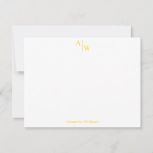 Modern Professional 2 Monogram Basic Bright Yellow Card