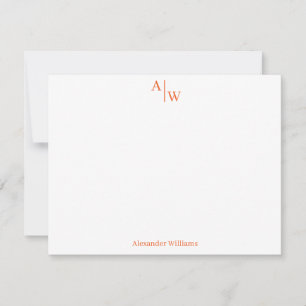 Modern Professional 2 Monogram Basic Burnt Orange Card