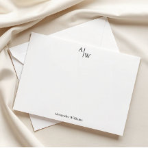 Modern Professional 2 Monogram Initial Basic Black