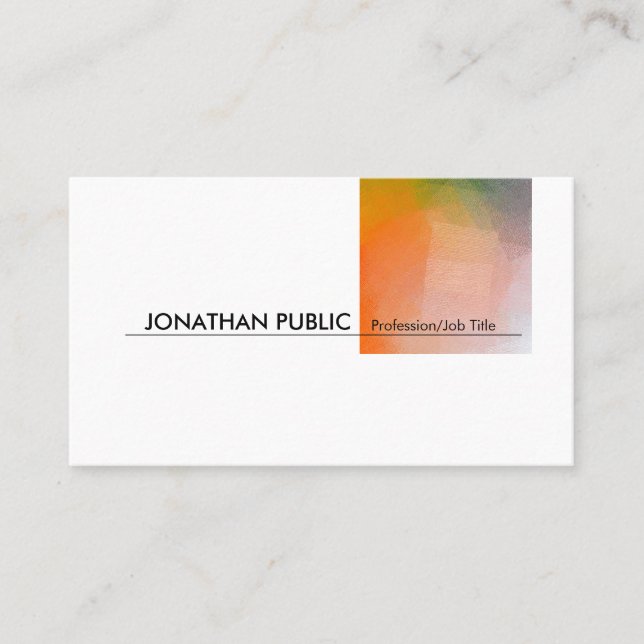 Modern Professional Abstract Elegant Artistic Business Card (Front)