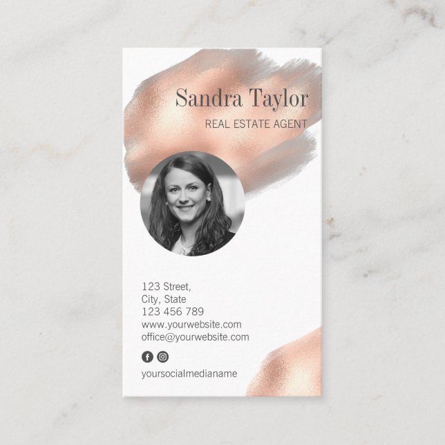 Modern Professional Add Your Logo Real Estate Business Card (Front)