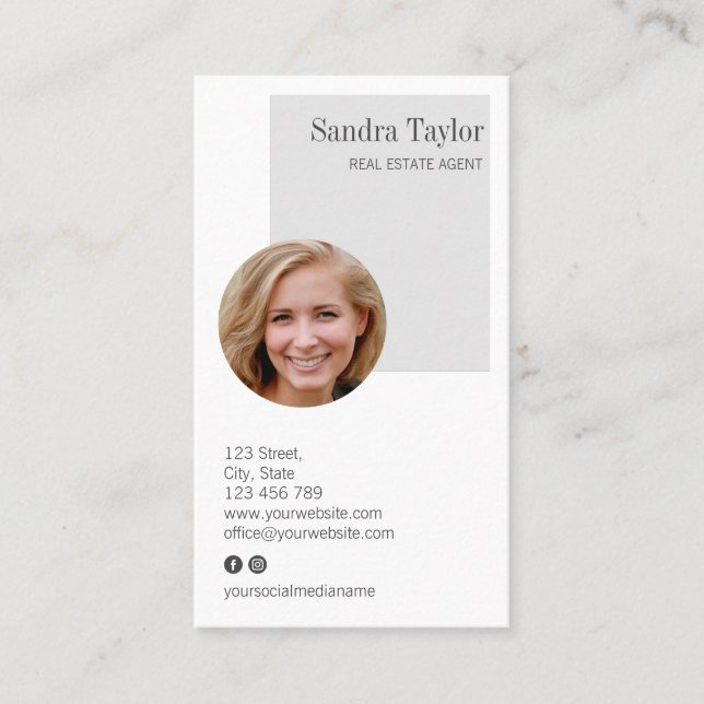 Modern Professional Add Your Logo Real Estate Business Card (Front)