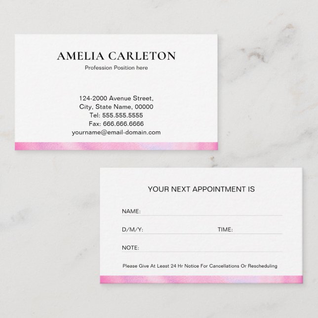 Modern Professional Appointment Card (Front/Back)