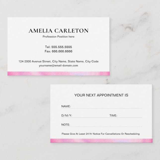 Modern Professional Appointment Card (Front/Back)