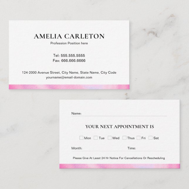 Modern Professional Appointment Card (Front/Back)