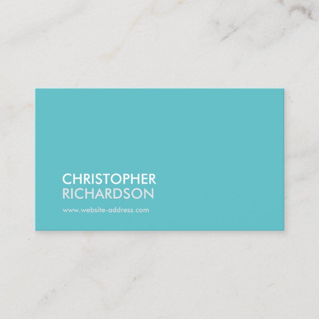 MODERN PROFESSIONAL Aqua Blue Business Card (Front)